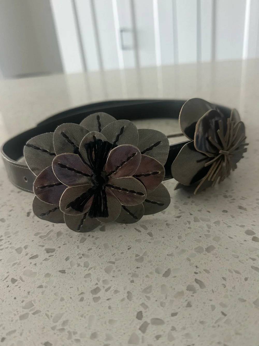 Anne Fontaine Amelie Belt early 2000s Pewter Metalic
